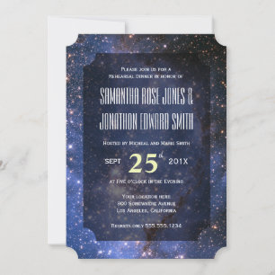 Elegantes Night Sky/Space Theme Probe Dinner Einladung