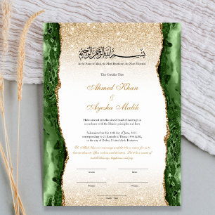 Elegantes Nikkah-Zertifikat Muslimische Islamische Poster