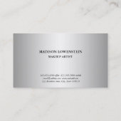 Elegantes nobles Silber blühen verziertes Muster Visitenkarte (Rückseite)