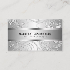 Elegantes nobles Silber blühen verziertes Muster Visitenkarte
