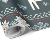 Elegantes Nordic Rentier Muster Geschenkpapier (Rolleneckpunkt)