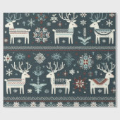 Elegantes Nordic Rentier Muster Geschenkpapier (Flach)