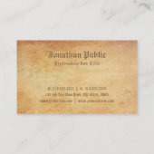 Elegantes Nostalgisches Altpapier Beruflich ausseh Visitenkarte (Rückseite)