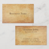Elegantes Nostalgisches Altpapier Beruflich ausseh Visitenkarte (Vorne/Hinten)