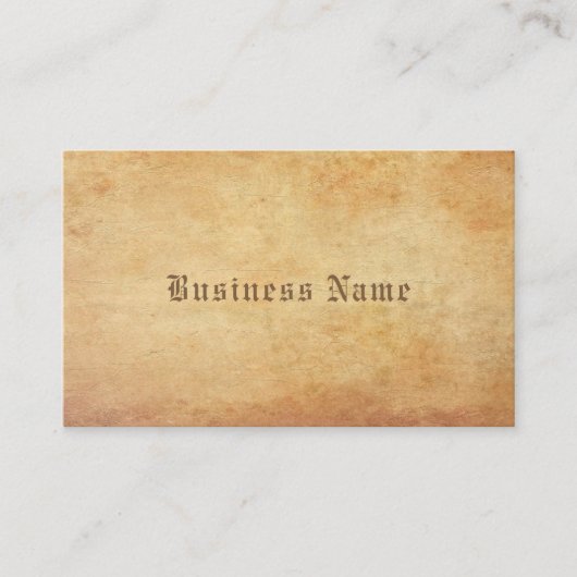 Elegantes Nostalgisches Altpapier Beruflich ausseh Visitenkarte (Vorderseite)
