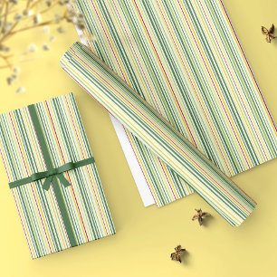 Elegantes Nostalgisches Retro Stripes Wrapping Pap Geschenkpapier