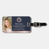 Elegantes Notar Public Foto Rosa Rose Gepäckanhänger (Vorderseite horizontal)