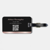 Elegantes Notar Public Foto Rosa Rose Gold Schwarz Gepäckanhänger (Rückseite horizontal)