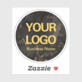Elegantes Notebook mit Black Gold-Marmor-Logo Aufkleber (Blatt)