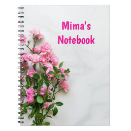 Elegantes Notebook mit rosa personalisiertem Vorna Notizblock
