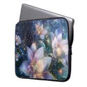 Elegantes Notebook mit weißen Blume Laptopschutzhülle (Vorderseite Links)