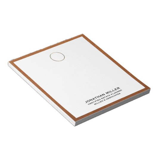 Elegantes Notepad mit Gold-Logo Notizblock (angewinkelt)