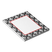 Elegantes Notepad, rot und schwarz Damask Notizblock (angewinkelt)