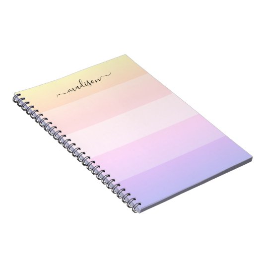 Elegantes Notizblock mit gestreiftem Regenbogen (Rechte Seite)