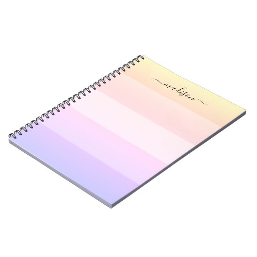 Elegantes Notizblock mit gestreiftem Regenbogen (Linke Seite)