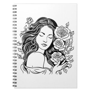 Elegantes Notizbuch für junge Dame Rose Notizblock