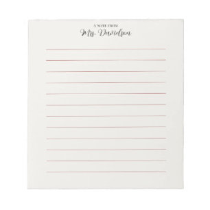 Elegantes Notizbuch mit glatten Linien für Lehrer Notizblock