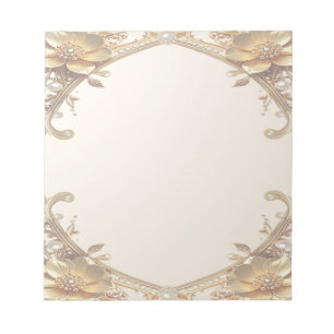 Elegantes Notizbuch mit goldenem Rahmen Notizblock