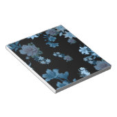 Elegantes Notizbuch mit Teal-Blumenmuster Notizblock (angewinkelt)