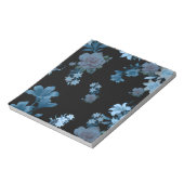 Elegantes Notizbuch mit Teal-Blumenmuster Notizblock (Rotiert)