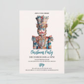 Elegantes Nutcracker Weihnachtsfest Party Einladung (Stehend Vorderseite)