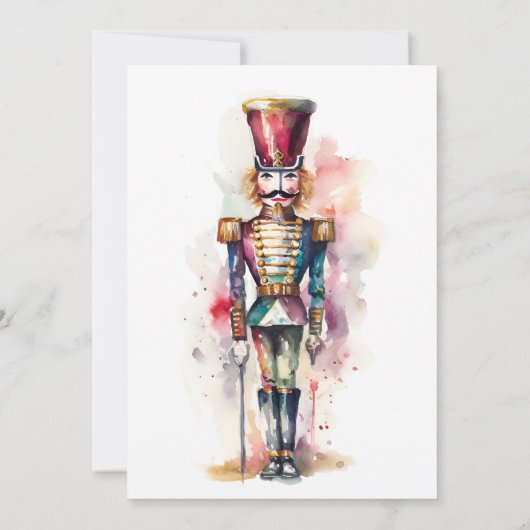 Elegantes Nutcracker Weihnachtsfest Party Einladung (Rückseite)