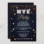 Elegantes NYE Confetti Party Einladung (Vorne/Hinten)