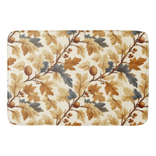 Elegantes Oak Leaf & Pinecone Herbstmuster Badematte (Vorderseite)
