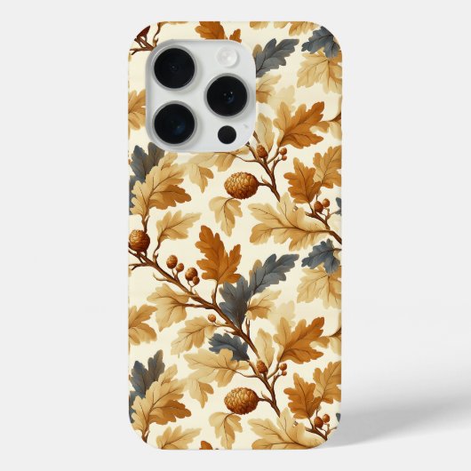 Elegantes Oak Leaf & Pinecone Herbstmuster Case-Mate iPhone Hülle (Rückseite)