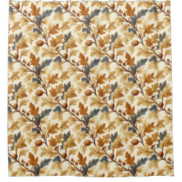 Elegantes Oak Leaf & Pinecone Herbstmuster Duschvorhang