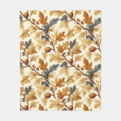 Elegantes Oak Leaf & Pinecone Herbstmuster Fleecedecke (Vorderseite)
