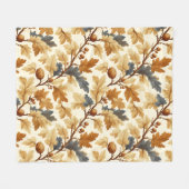 Elegantes Oak Leaf & Pinecone Herbstmuster Fleecedecke (Vorderseite (Horizontal))