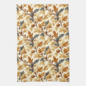 Elegantes Oak Leaf & Pinecone Herbstmuster Geschirrtuch (Vertikal)