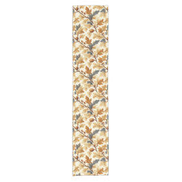 Elegantes Oak Leaf & Pinecone Herbstmuster Kurzer Tischläufer