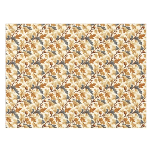 Elegantes Oak Leaf & Pinecone Herbstmuster Tischdecke (Vorderseite (Horizontal))