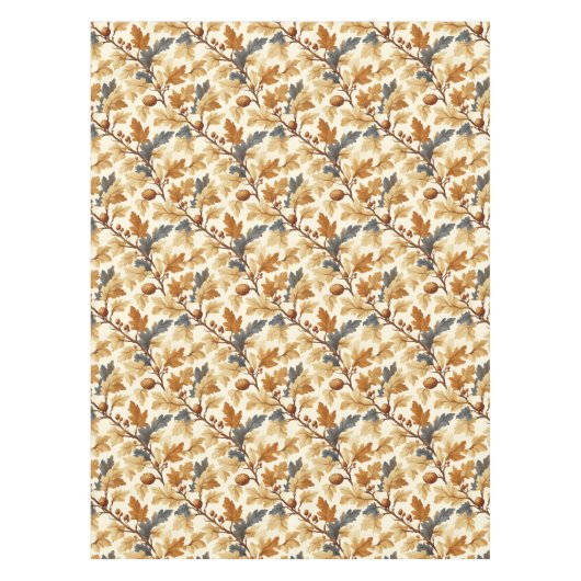 Elegantes Oak Leaf & Pinecone Herbstmuster Tischdecke (Vorderseite)