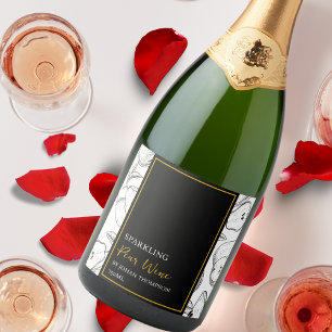 Elegantes Obst Sparkling Birne Schaumweinetikett