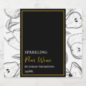 Elegantes Obst Sparkling Birne Schaumweinetikett (Einzelnes Label)