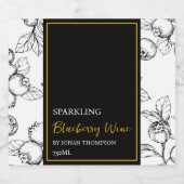 Elegantes Obst Sparkling Blueberry Schaumweinetikett (Einzelnes Label)