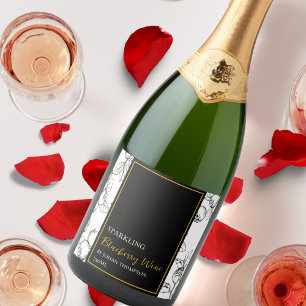 Elegantes Obst Sparkling Blueberry Schaumweinetikett