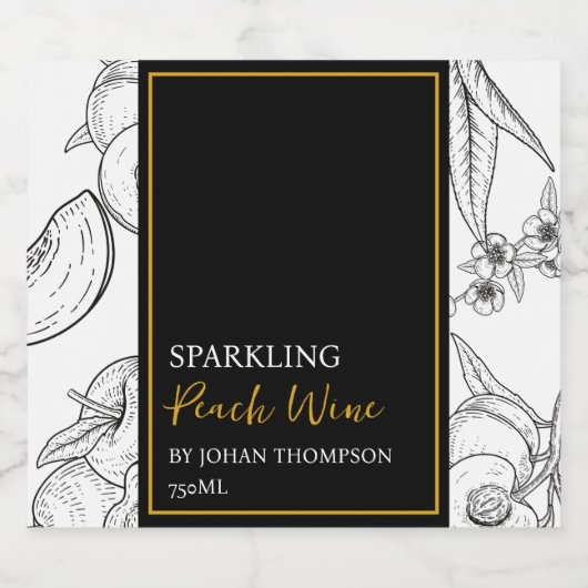 Elegantes Obst Sparkling Pinacoteca comunale Casa Schaumweinetikett (Einzelnes Label)