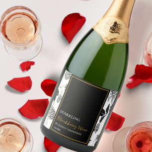Elegantes Obstbrand-BlackBerry Weinlabel Schaumweinetikett