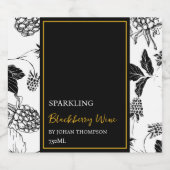 Elegantes Obstbrand-BlackBerry Weinlabel Schaumweinetikett (Einzelnes Label)