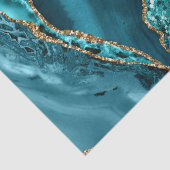 Elegantes Ocean Agate mit Aquamarinem und Gold Gli Seidenpapier (Detail)