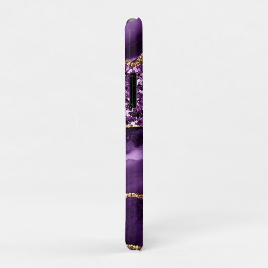 Elegantes Ocean Agate mit Lila und Gold Glitzer Case-Mate iPhone Hülle (Hinten/Rechts)