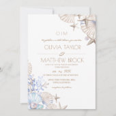 Elegantes Ocean Beach Foto Einladung zur Hochzeit (Vorderseite)