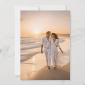 Elegantes Ocean Beach Foto Einladung zur Hochzeit (Rückseite)