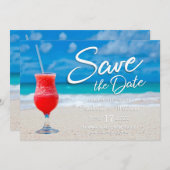 Elegantes Ocean Beach Summer Drink Save the Date (Vorne/Hinten)