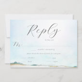 Elegantes Ocean Beach Wassercolor Hochzeitsmahl UA (Vorderseite)