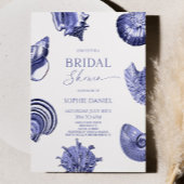 Elegantes Ocean Blue Seashells Brautparty Einladung